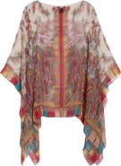 Etro Paisley Print Silk Poncho