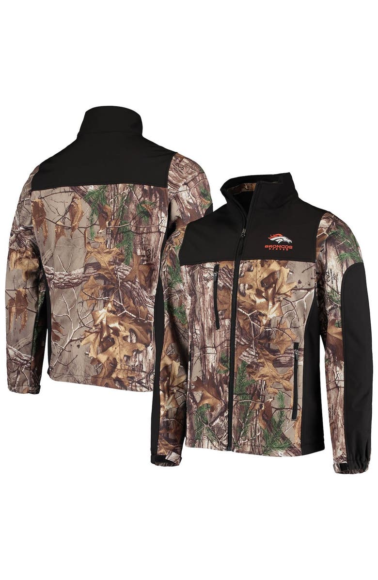 DUNBROOKE Men's Dunbrooke Realtree Camo/Black Denver Broncos Circle Hunter Softshell Full-Zip Jacket, Main, color, 
