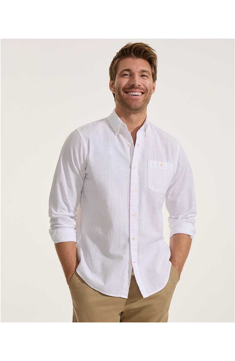 Lands' End Long Sleeve Seersucker Shirt, Alternate, color, White
