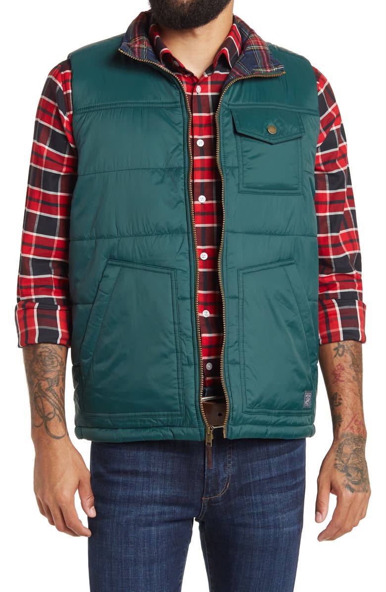 Weatherproof<sup>®</sup> weatherproof Flannel Lined Quilted Zip Utility Vest, Main, color,