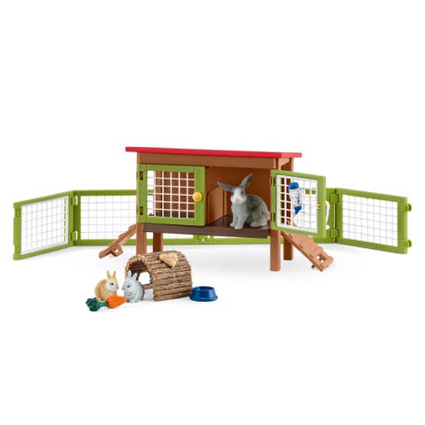 Farm World Rabbit Hutch 8 Piece Playset