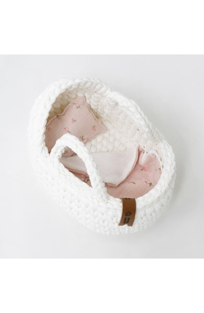 Anzy Home Mini Doll Moses Basket w/Rocking Stand, Alternate, color, White