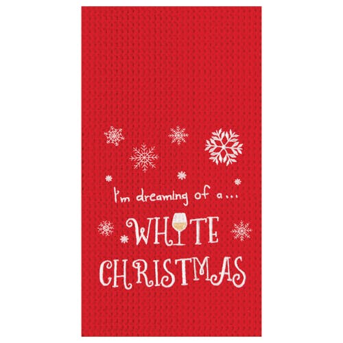 C & F Home C&f Home White Christmas Waffle Weave Kitchen Towel In Red