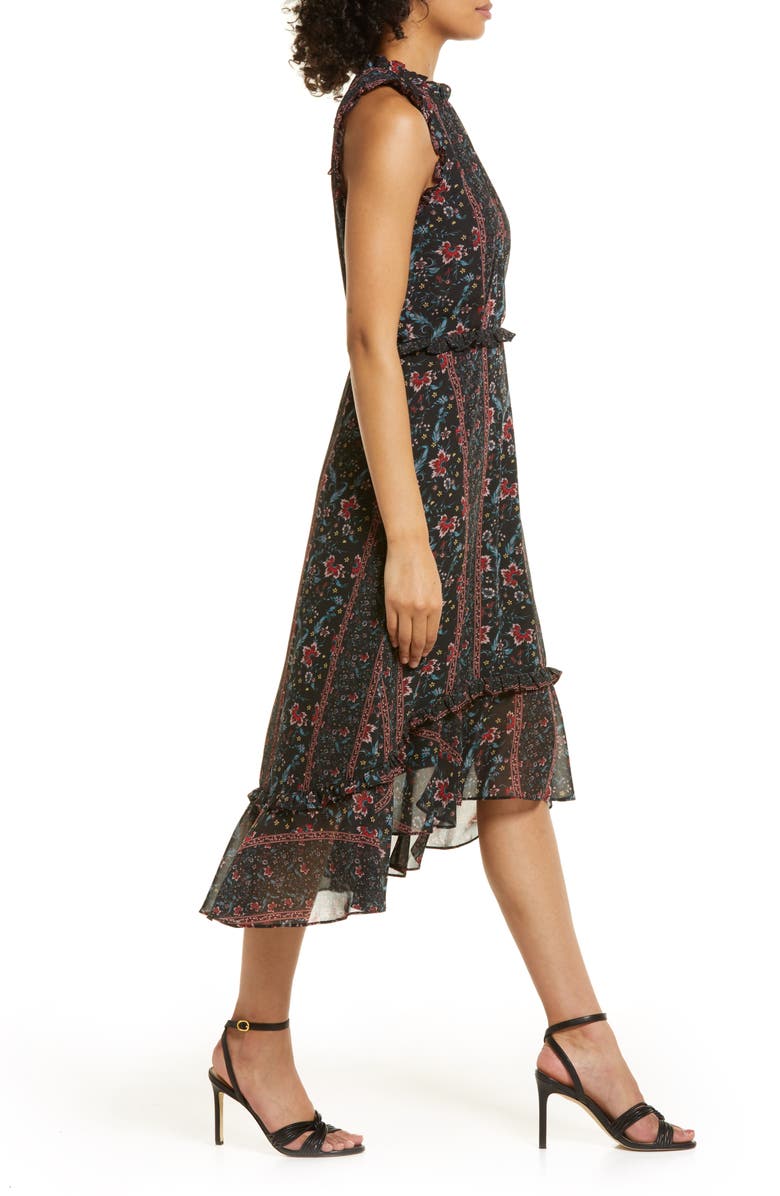 Julia Jordan Sleeveless Mock Neck Midi Dress, Alternate, color,
