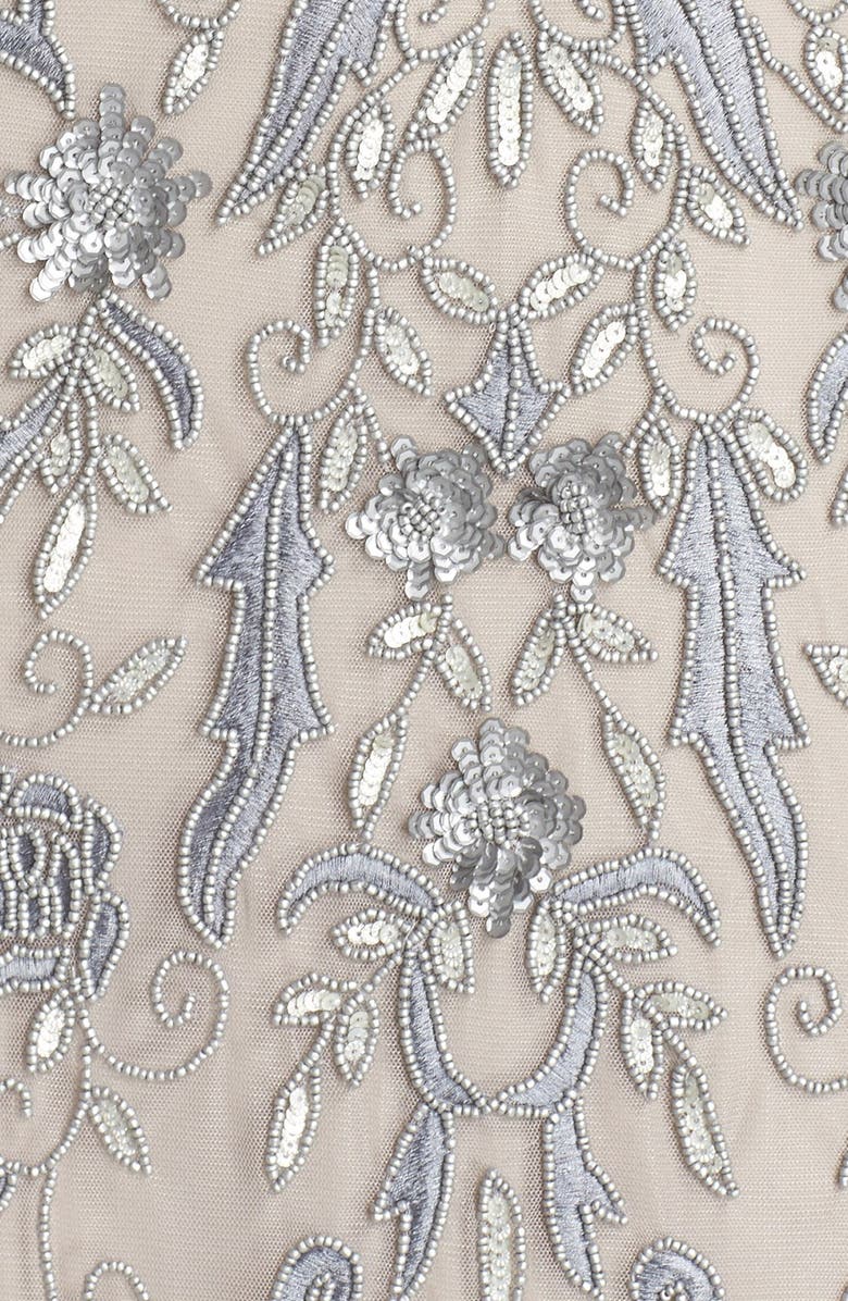 Adrianna Papell Embellished Mesh Gown, Alternate, color,