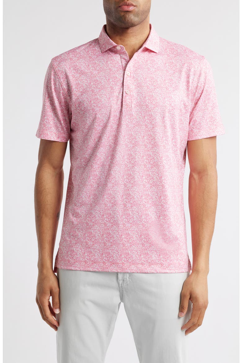 Wildflower Floral PREP-FORMANCE Golf Polo, Main, color, AZALEA