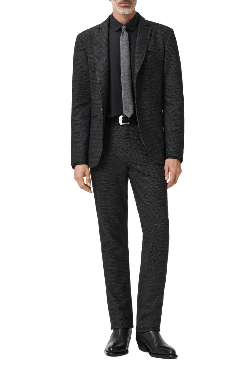 John Varvatos Alllen Charcoal Grey Textured Stretch Wool & Cotton Blend Suit Jacket, Alternate, color, Charcoal