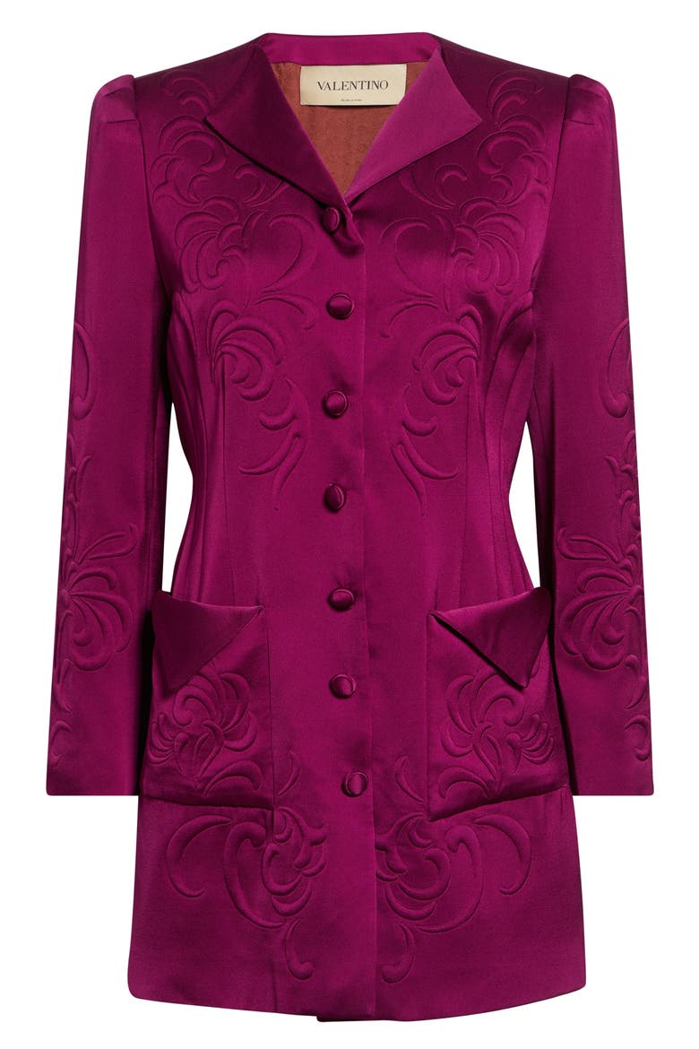 Floral Embossed Cady Blazer Dress, Main, color, VIOLET