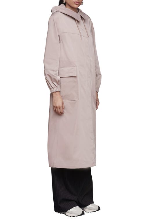Avec Les Filles Hooded Water Resistant Longline Anorak In Pink