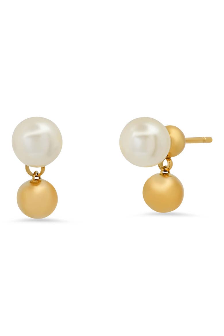 Imitation Pearl Ear Jackets, Main, color, GOLD