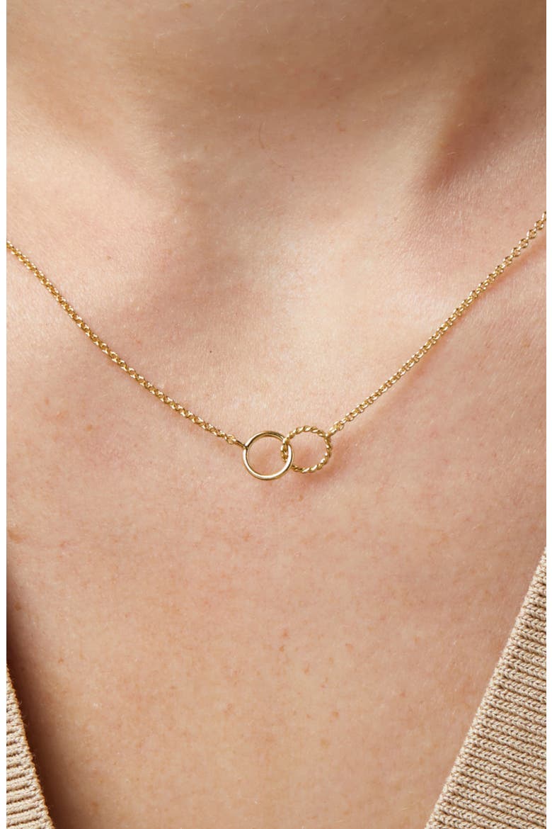 Interlocking Circles Necklace - Sam, Alternate, color, Gold