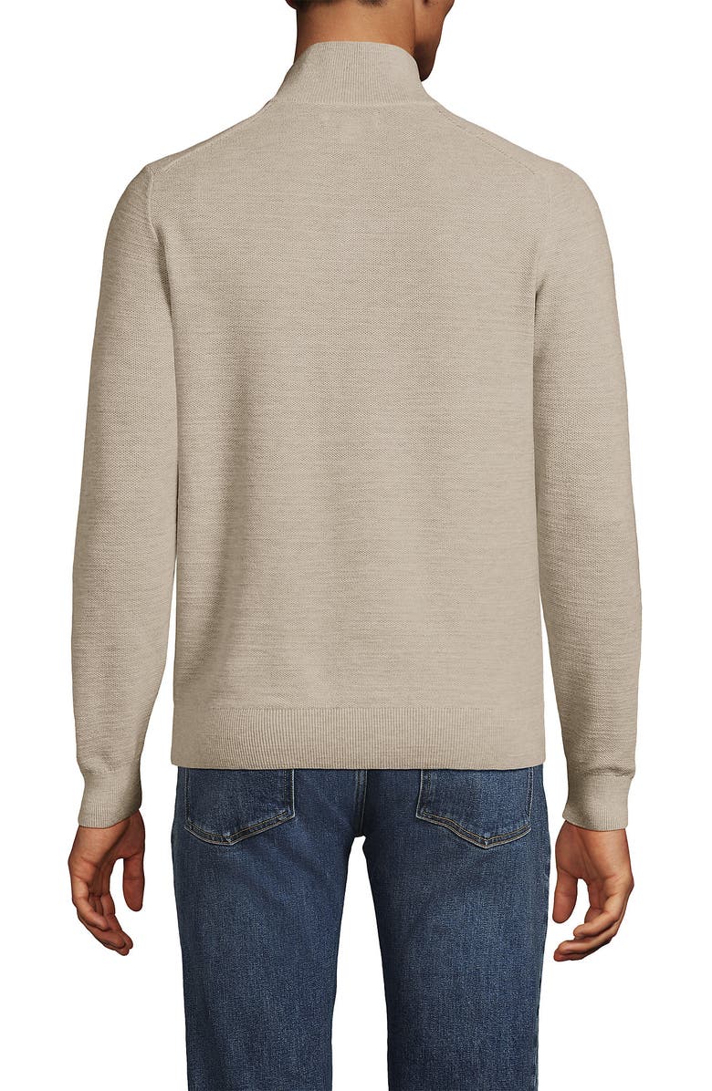 Lands' End Long Sleeve Summer Weight Quarter Zip, Alternate, color, Aged Birch Heather