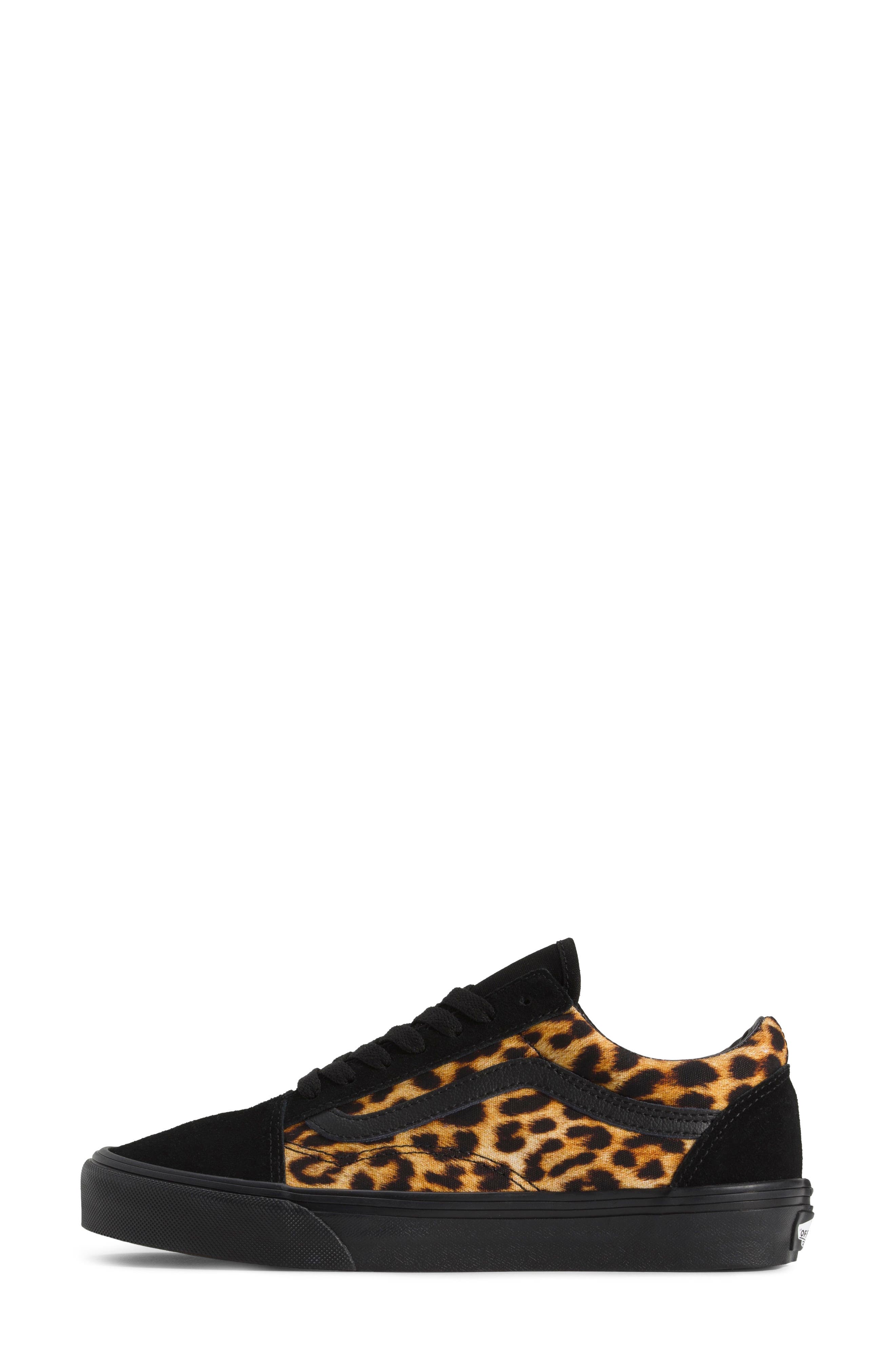 Vans Old Skool Genuine Calf Hair Leopard Print Sneaker, Alternate, color, 