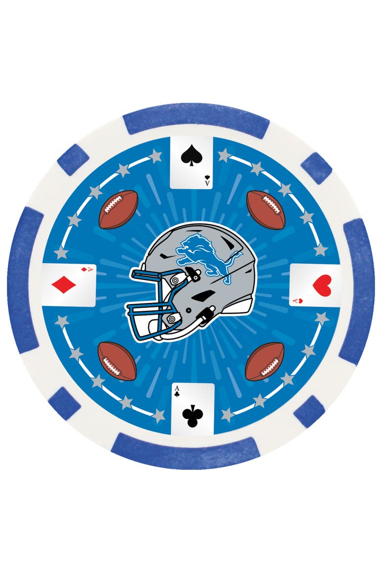 Detroit Lions 100 Piece Poker Chips, Alternate, color, Multicolor