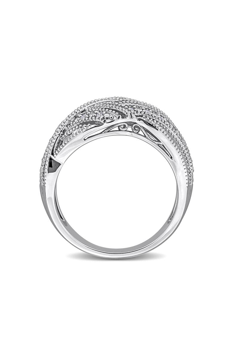 DELMAR Diamond Crossover Ring, Alternate, color, Silver