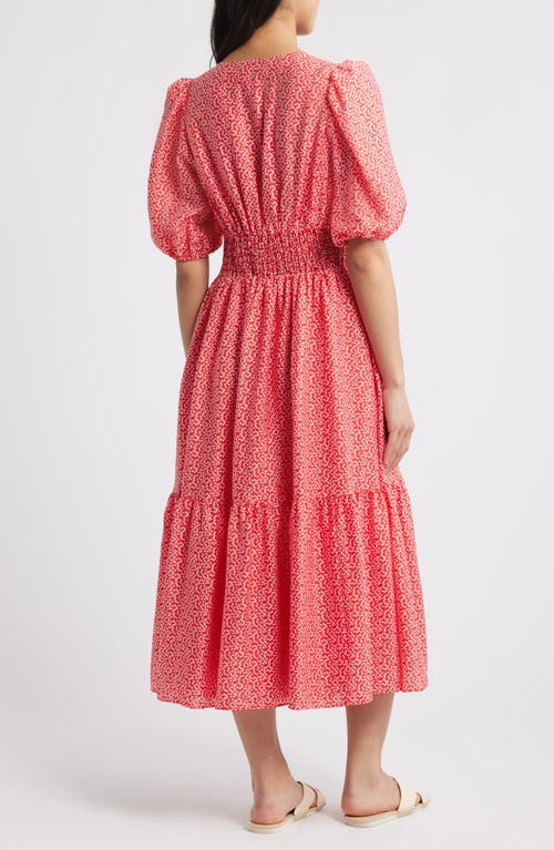 CASLONR CASLON(R) TWIST DETAIL ALLOVER PRINT MIDI DRESS