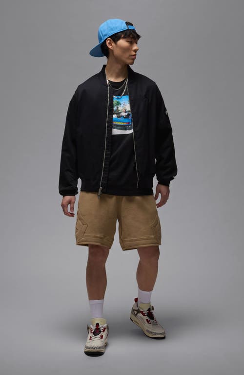 Jordan Flight Fleece Diamond Shorts In Brown