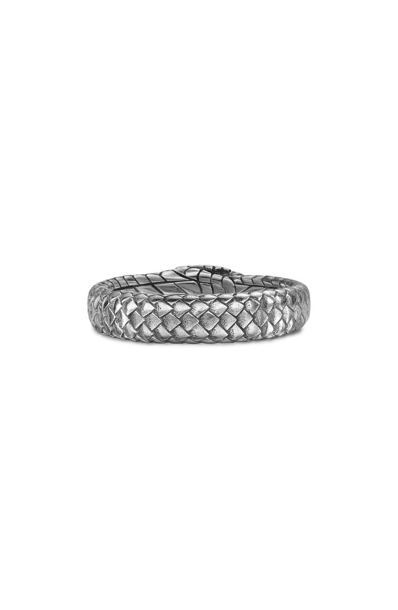 David Yurman Ouroboros Band Ring in Sterling Silver with Black Diamonds, Alternate, color,