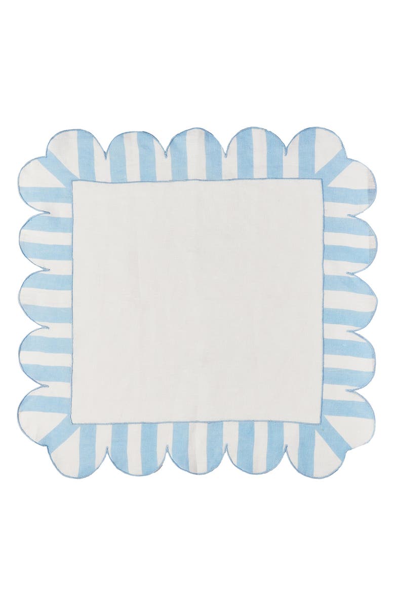 MISETTE Scallop Stripe 4-Pack Linen Napkins, Alternate, color, Natural Base