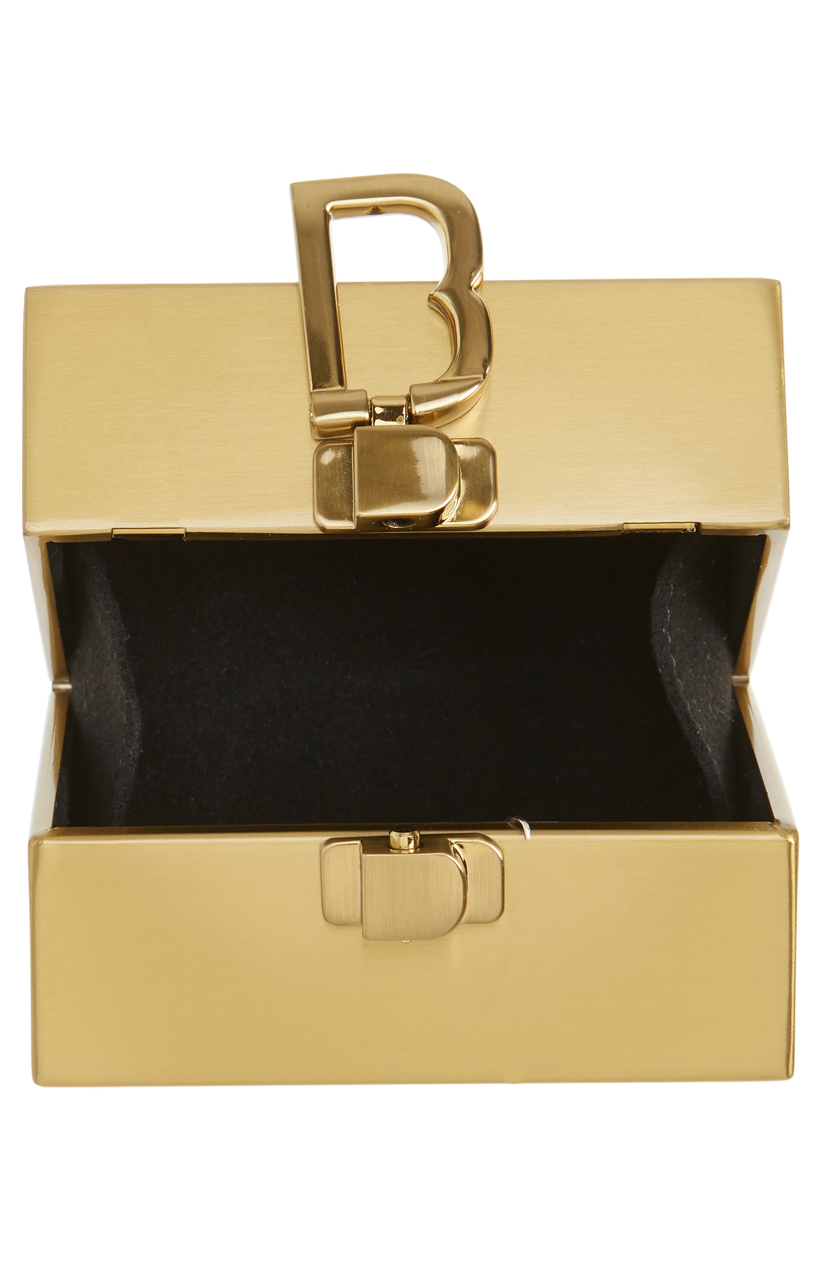 Brandon Blackwood Mini Metal Minaudière, Alternate, color, 