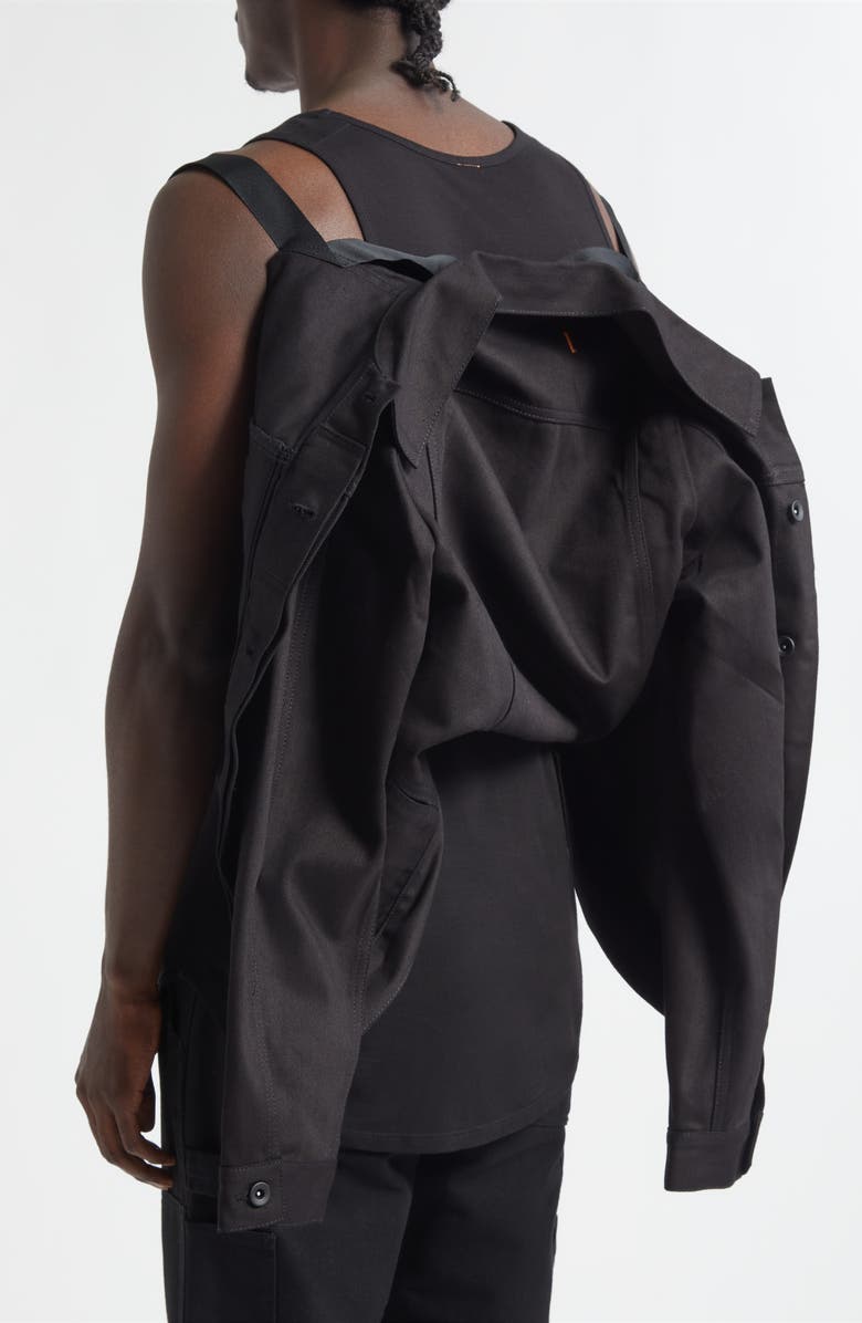 JKEEFER Jacob Taped Type 3 Trucker Jacket, Alternate, color, Black/Black