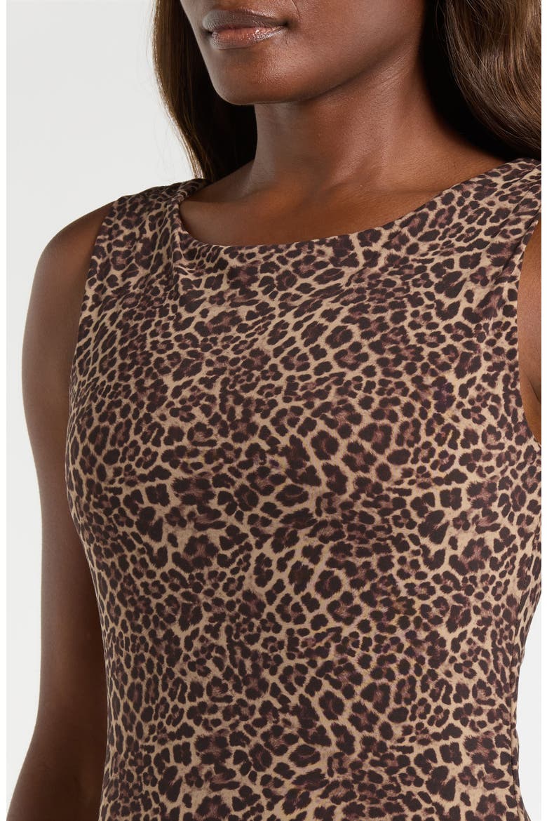 Ruched Sculpt Sleeveless Minidress, Alternate, color, NEW LEOPARD