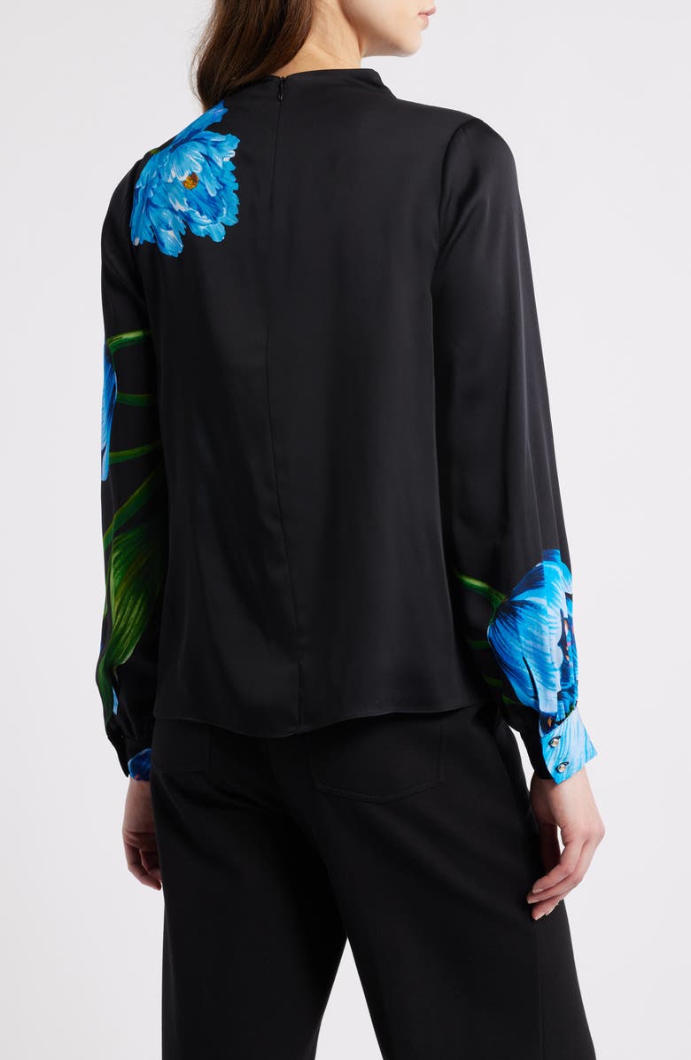 Elie Tahari The Ember Placed Floral Silk Blend Top, Alternate, color, Wildside Floral