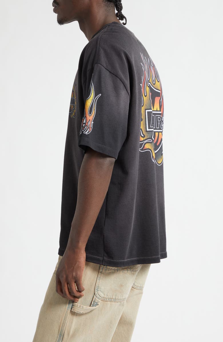 AMIRI Oversize MA Flames Graphic T-Shirt, Alternate, color, Black