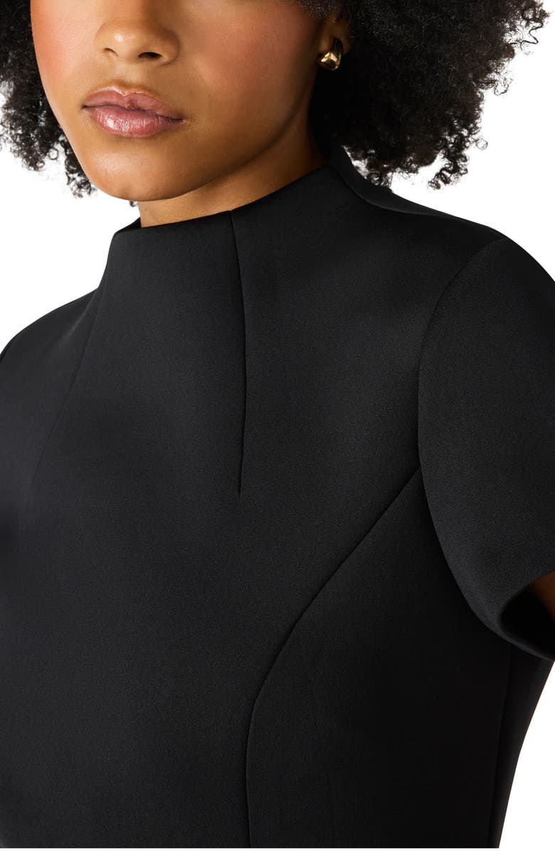 Steve Madden Hayes Short Sleeve Fit & Flare Dress, Alternate, color, Black