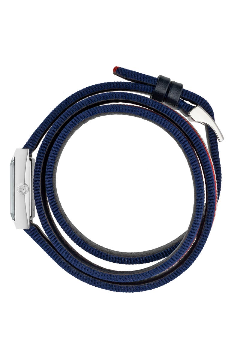 Gucci G-Frame Rectangular Nylon Strap Watch, 14mm x 25mm, Alternate, color,