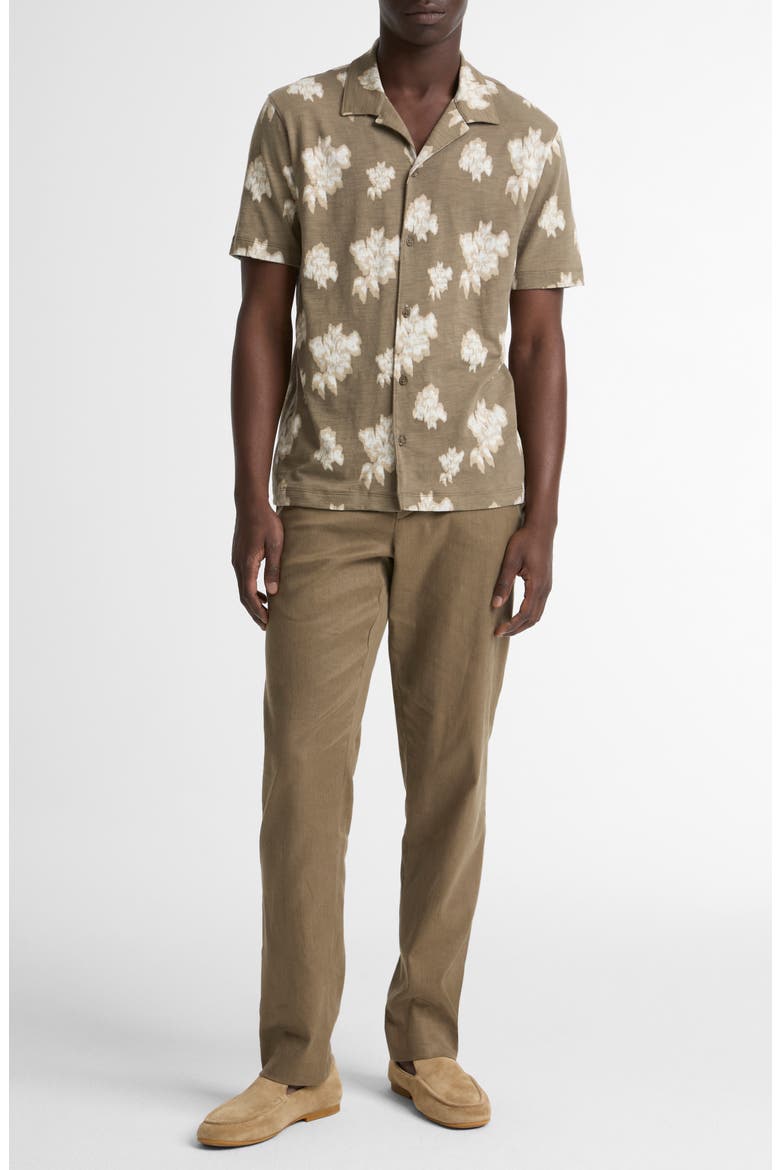 Floral Slub Cotton Camp Shirt, Alternate, color, KALAMATA COMBO