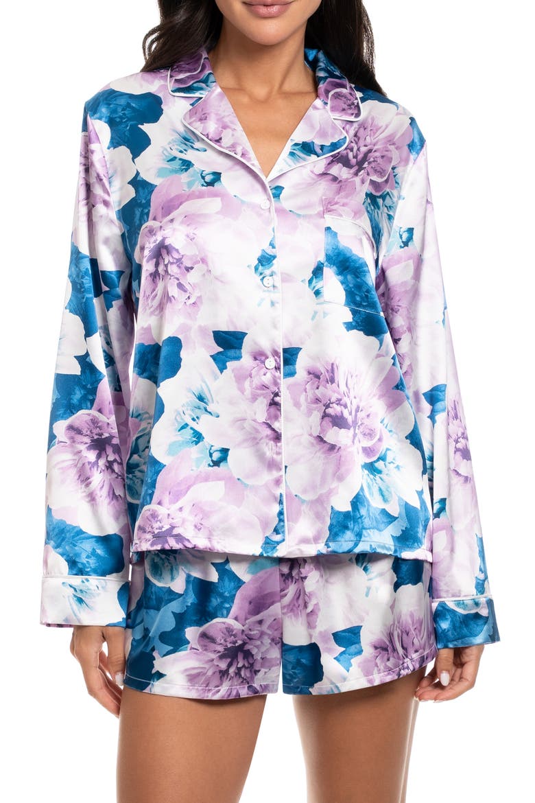 Catelin Floral Short Pajamas, Main, color, BLUE FLORAL