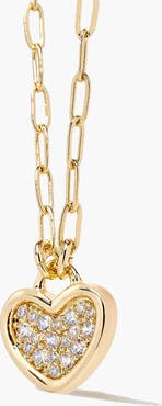 YOJ Link Heart Pave Short Necklace in Gold