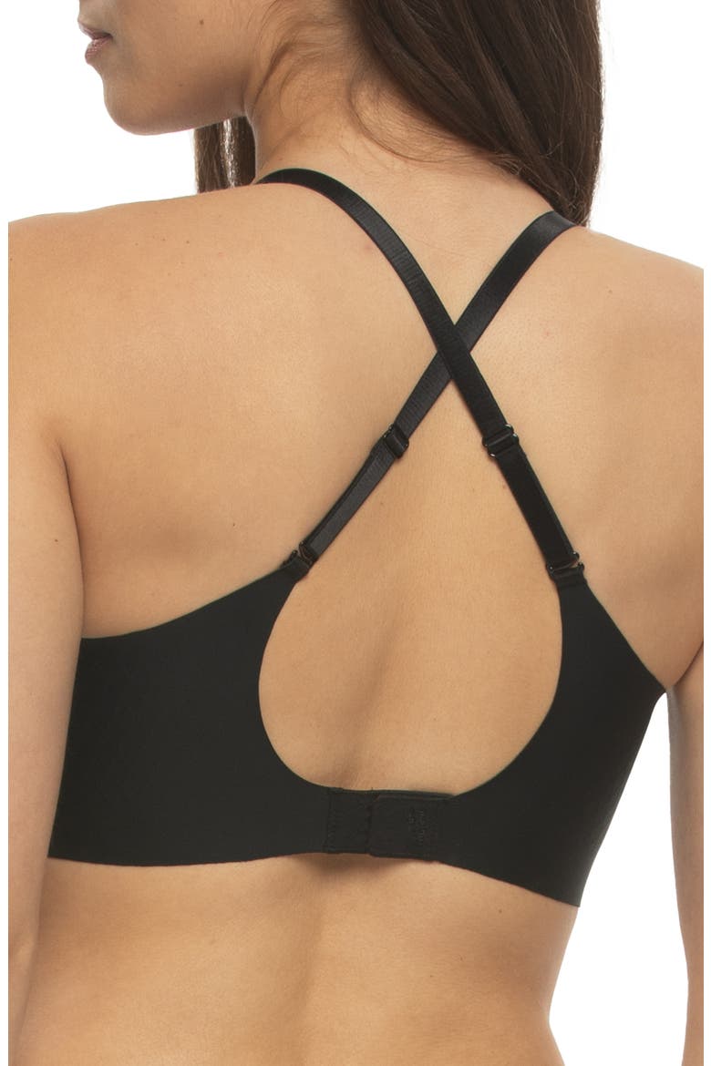 Entice Longline Plunge Push-Up Bra, Alternate, color, BLACK