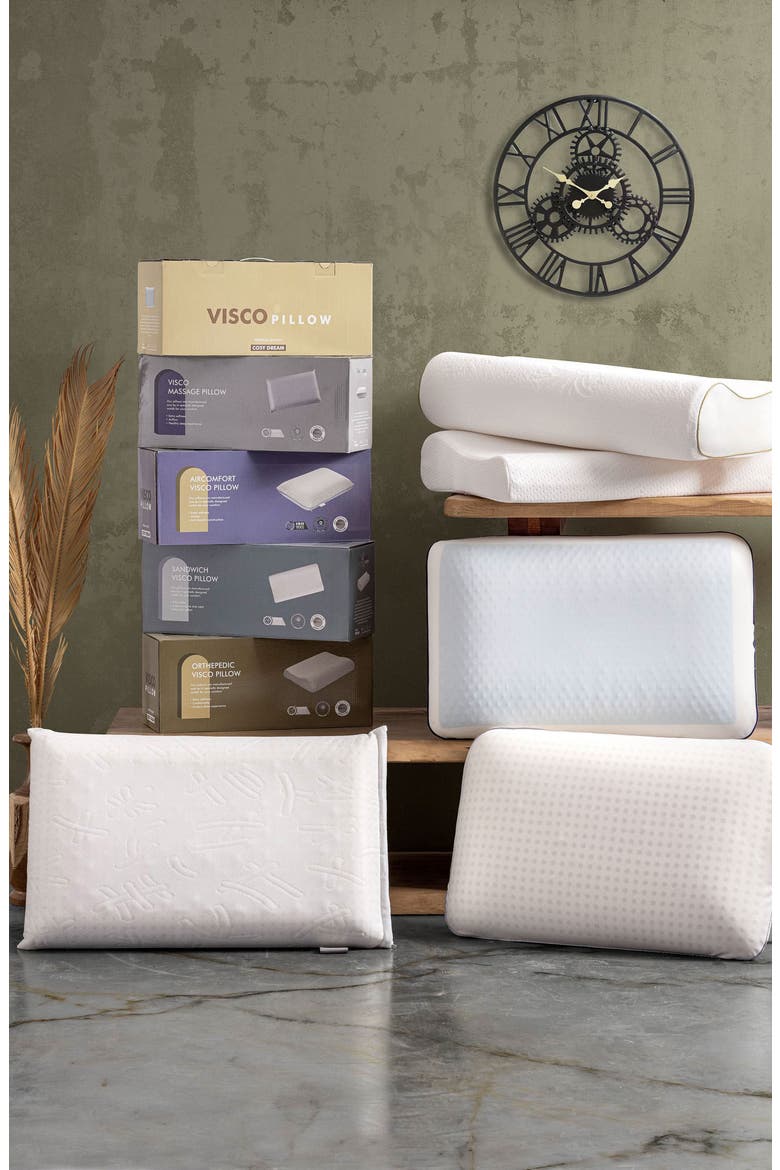 Visco Massage Pillow, Alternate, color, WHITE