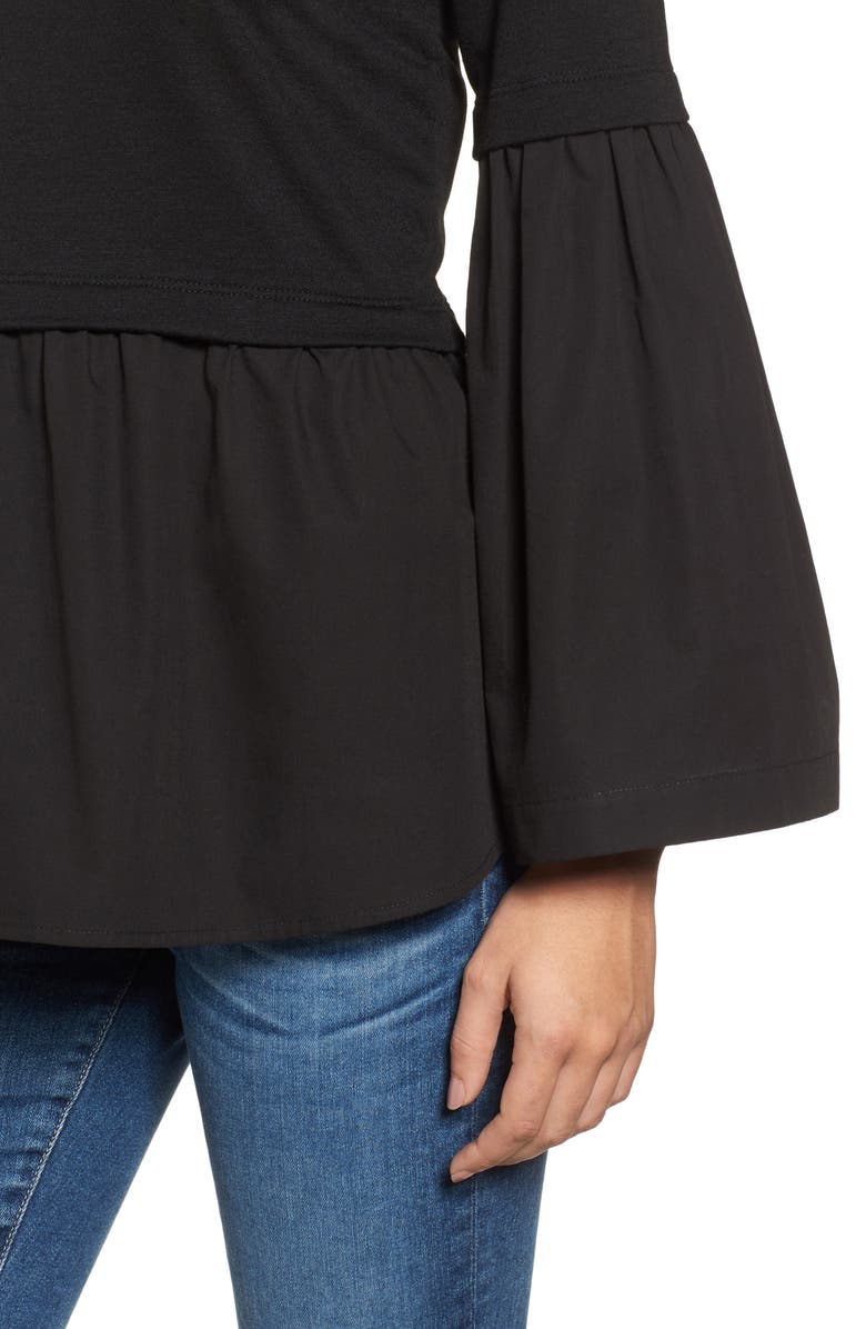 Halogen<sup>®</sup> Knit Poplin Mix Top, Alternate, color, 