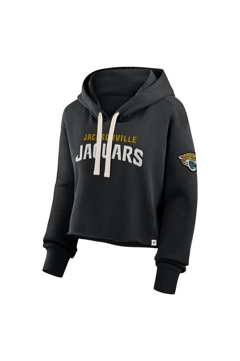 Women's Fanatics Black Jacksonville Jaguars Oversized Hometown Heritage Cropped Hoodie, Alternate, color, Black