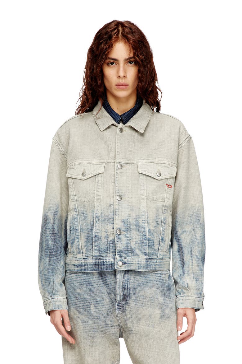 D-Ranger Prince of Wales Jacquard Denim Jacket, Alternate, color, DENIM