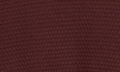 Melrose And Market Scalloped Short Sleeve Cotton Blend Sweater In Burgundy