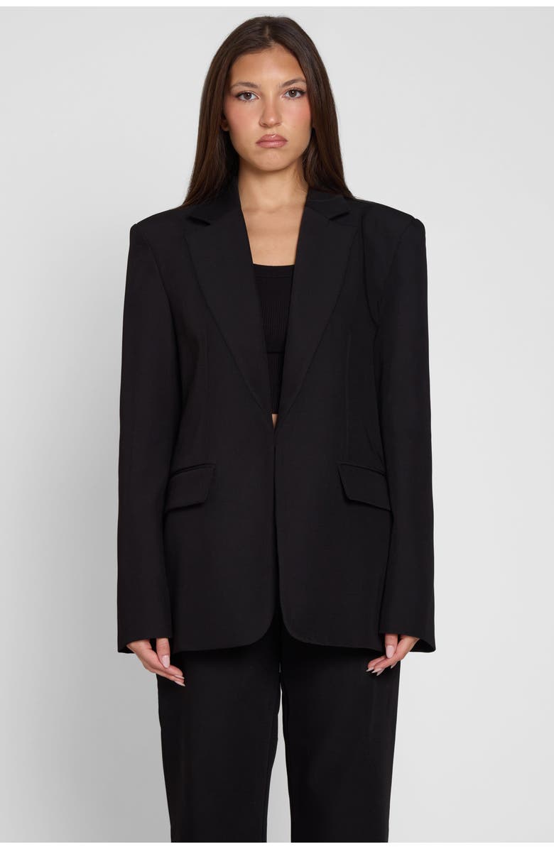 LEAU Classic Column Oversized Blazer, Alternate, color, Black