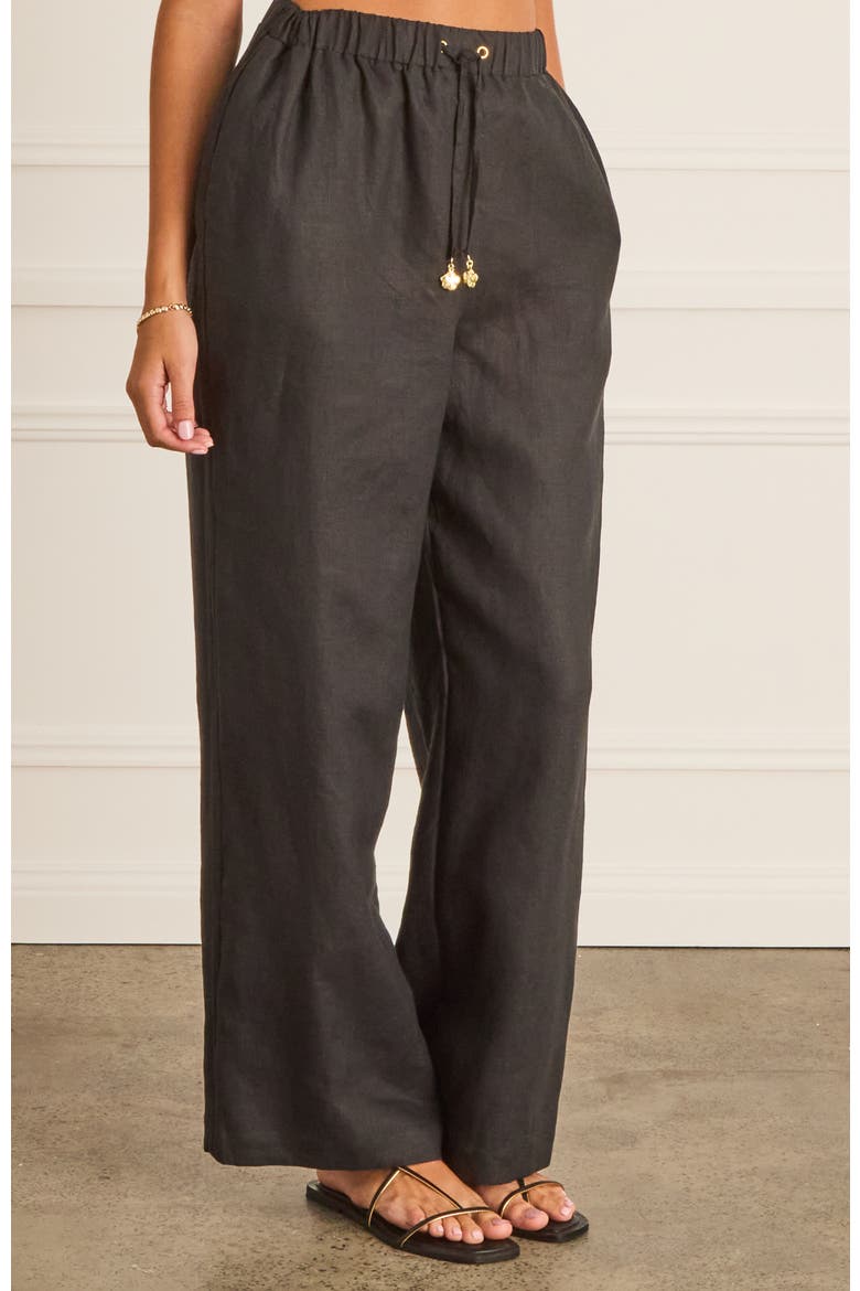 High Waist Resort Pants, Alternate, color, Black