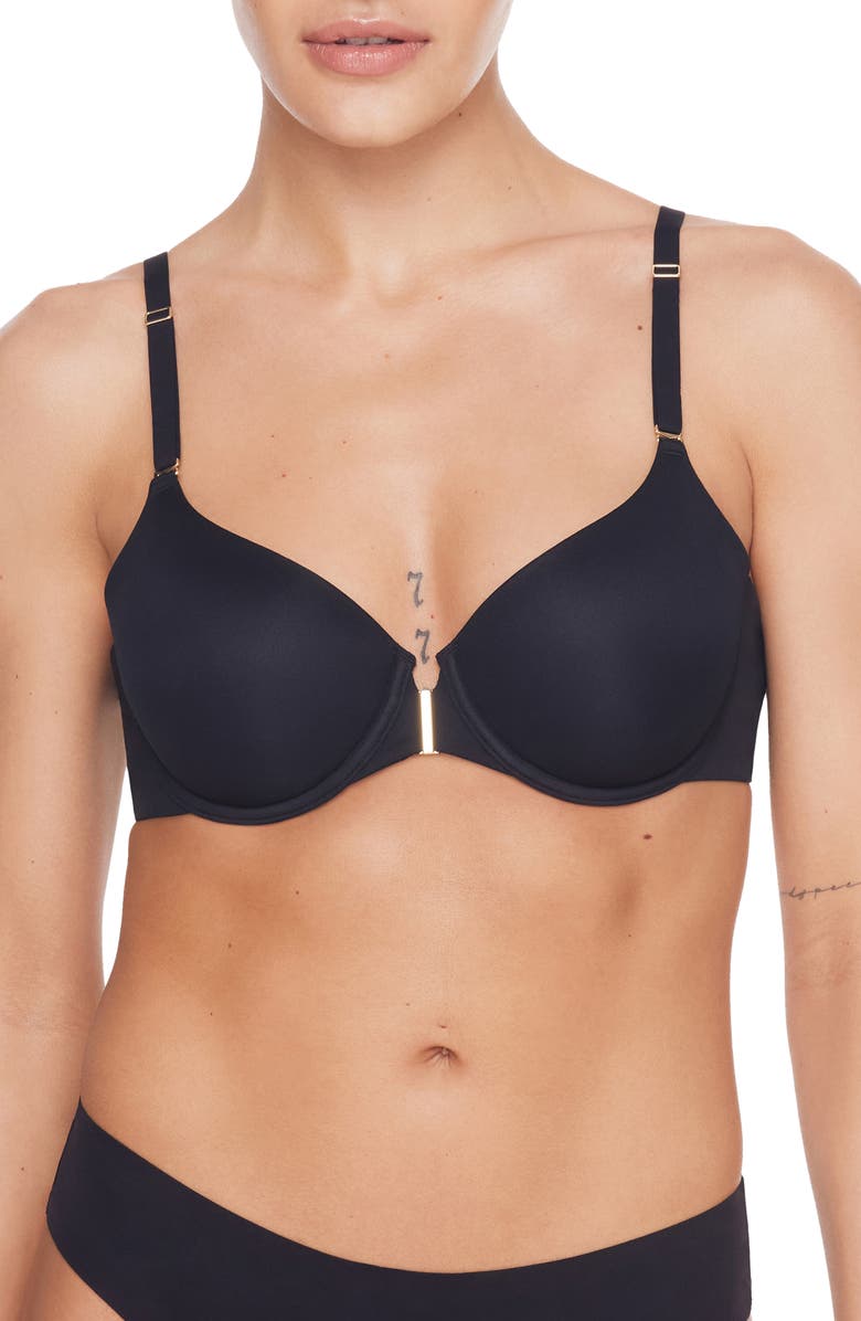 ThirdLove ComfortStretch Underwire Front Closure T-Shirt Bra, Main, color, Black
