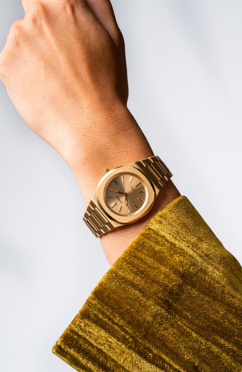 D1 Milano Ultra Thin Bracelet Watch, 34mm, Alternate, color, Gold