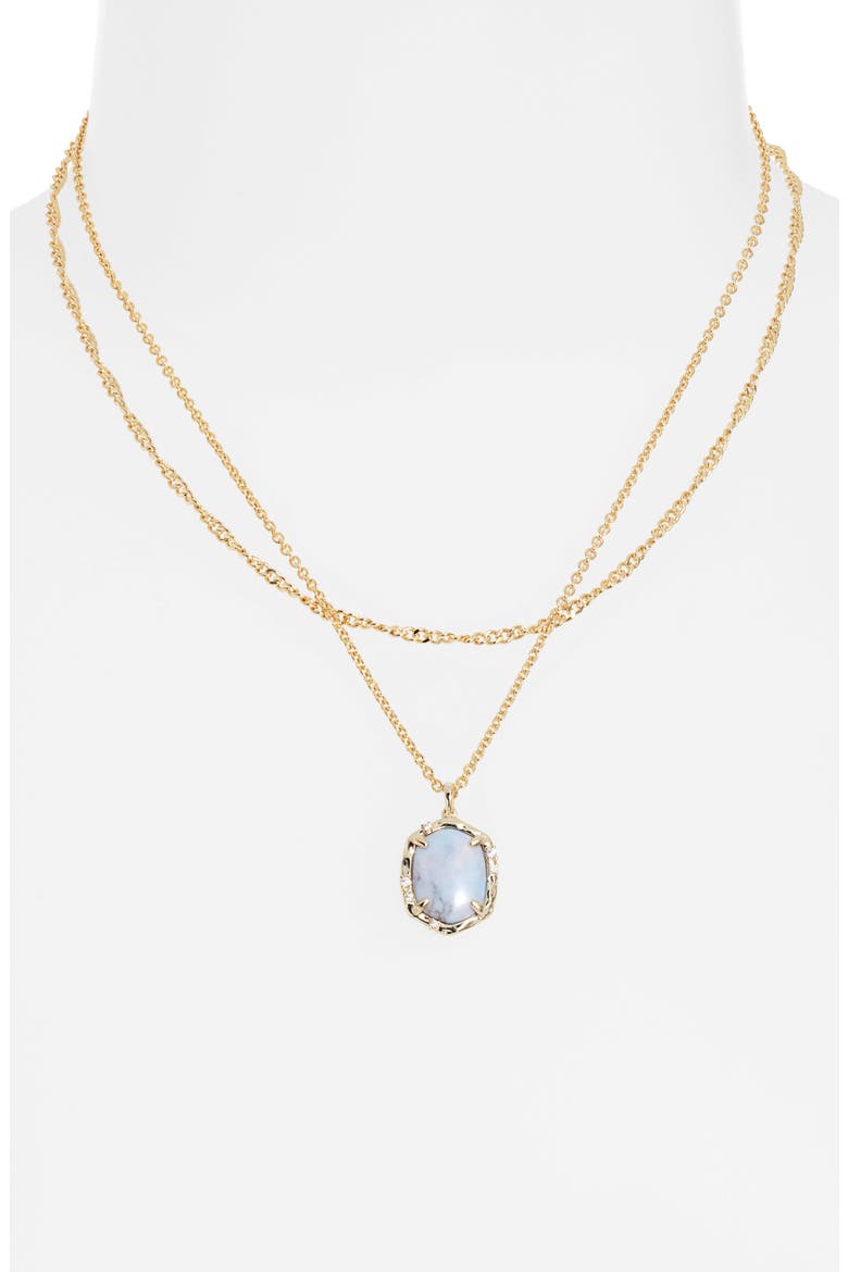 Daphne Layered Coral Pendant Necklace, Alternate, color, GOLD LIGHT BLUE MAGNESITE
