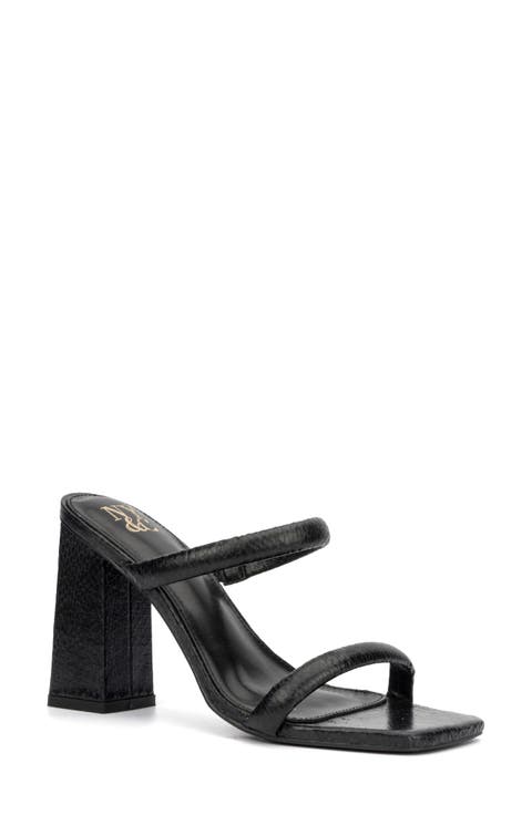 Galina Faux Leather Block Heel Sandal