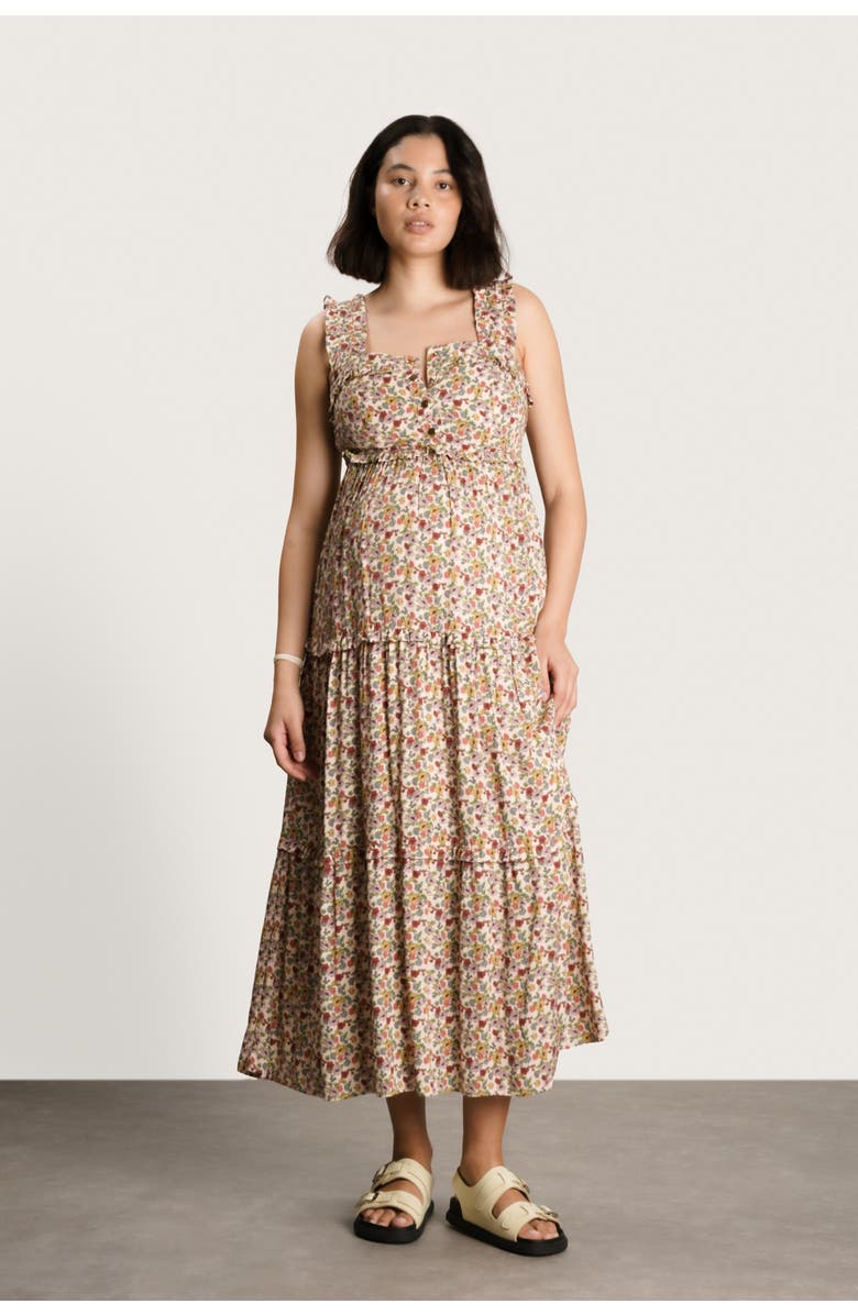 Nom Maternity Emma Maternity & Nursing Maxi Dress, Main, color, Warm Floral