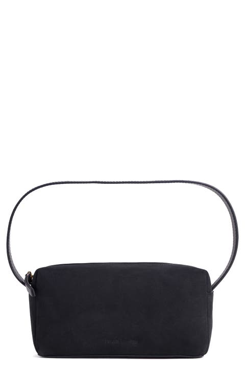 Small Suede Zip Top Shoulder Bag