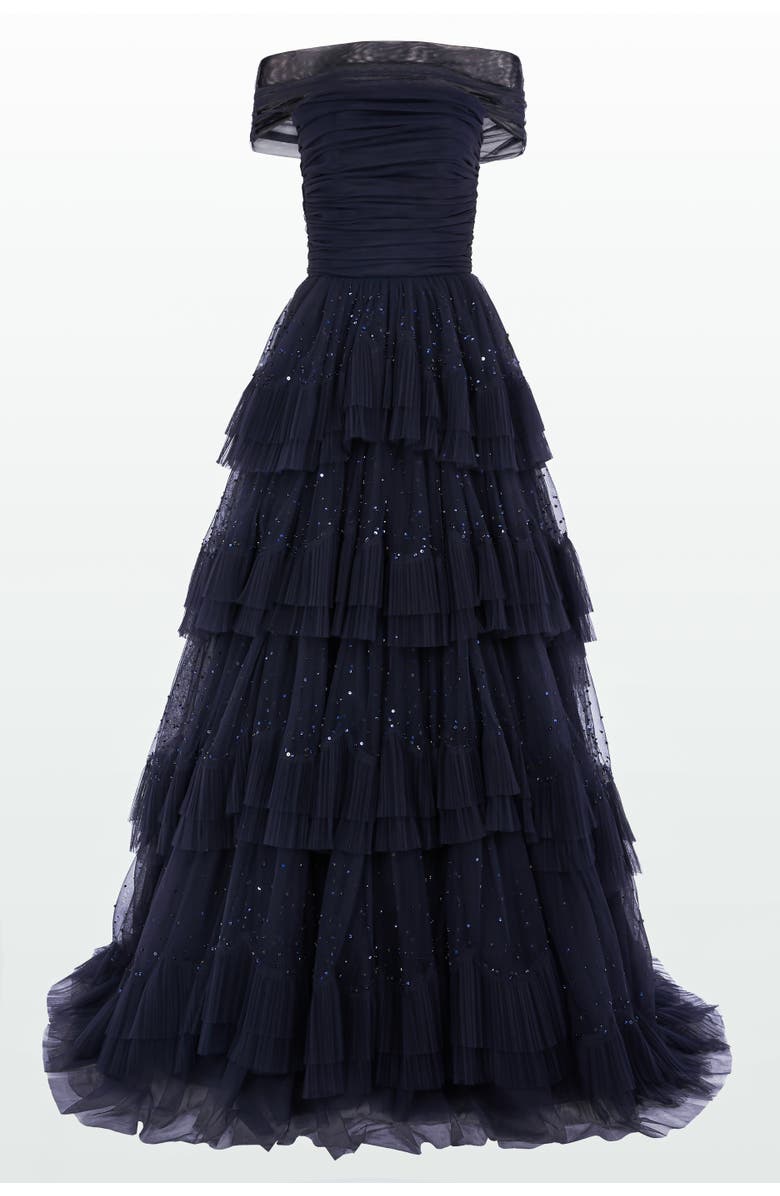 Jenny Packham Queenie Maxi Dress, Main, color, Mockingbird Blue