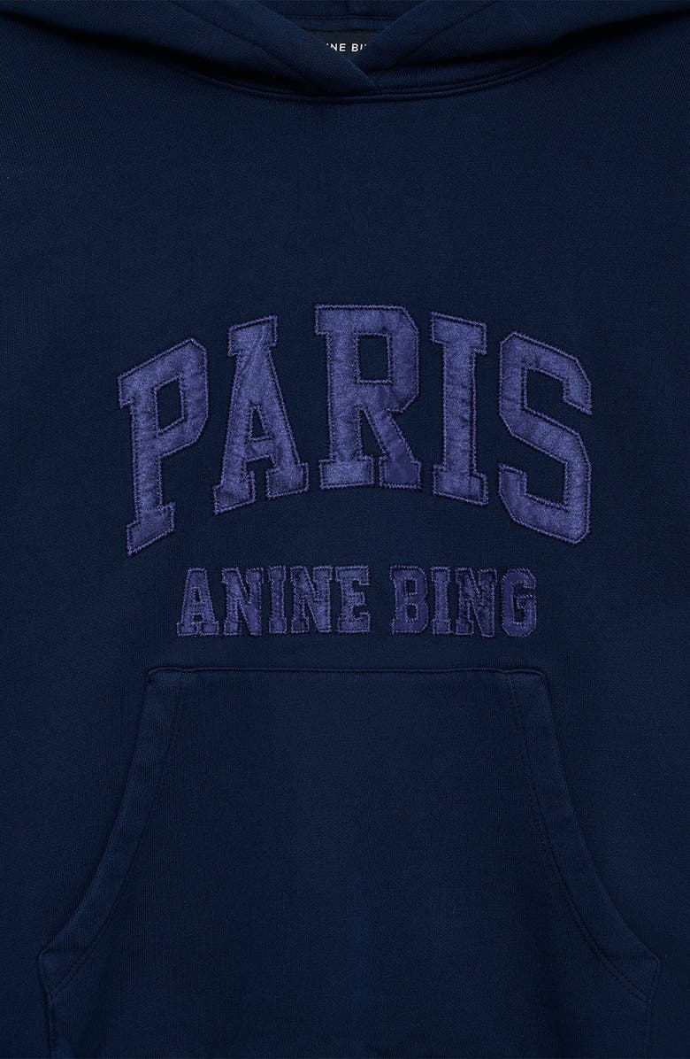 ANINE BING Debbie Shrunken Hoodie, Alternate, color, Washed Navy