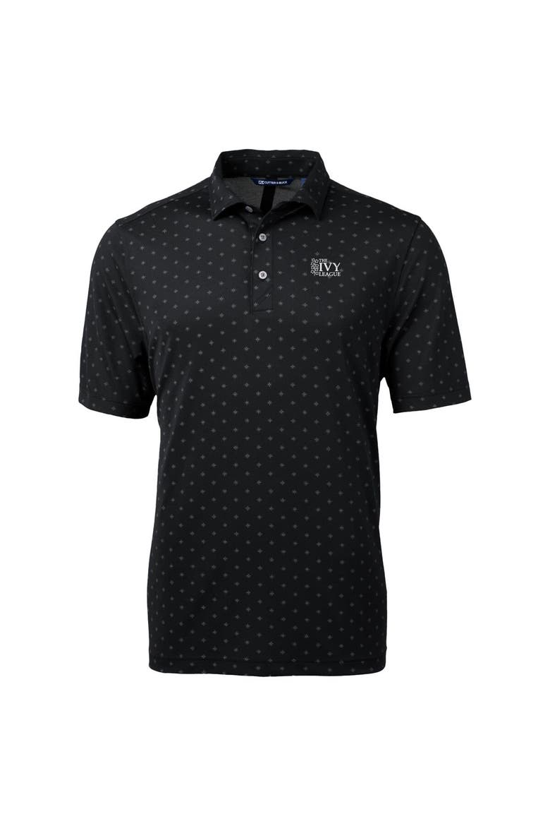 Men's Cutter & Buck  Black Ivy League DryTec Virtue Eco Pique Tile Print Recycled Polo, Alternate, color, Black